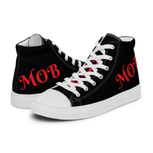 Load image into Gallery viewer, Men’s(MOB) BLK/RED high top canvas shoes
